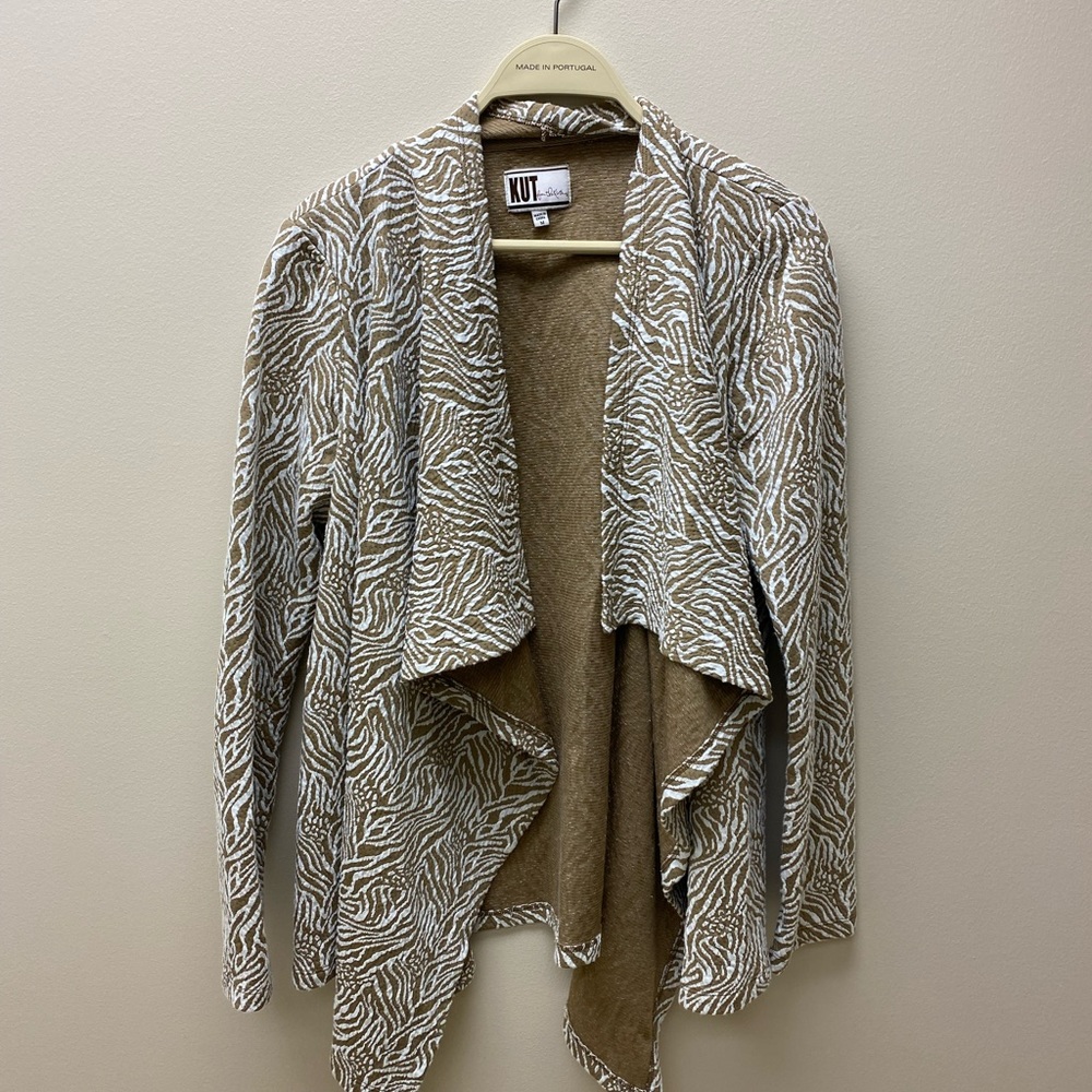 Beige Zebra Striped Sweater